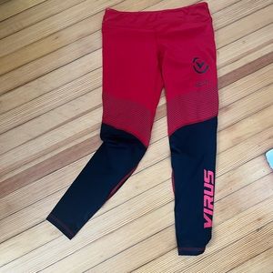 Virus black/red compression pants